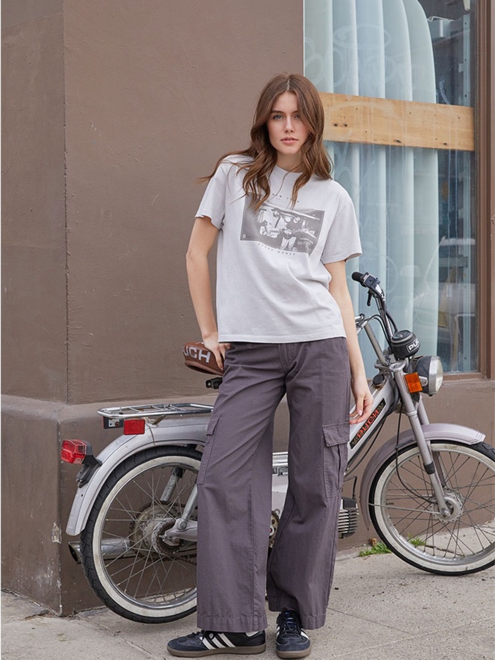 John galt Y2K nwt grey cotton ripstop outdoor wide leg low rise cargo pants S